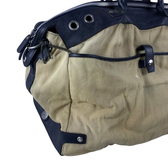 Will Leather Goods Canvas Leather Travel Duffle Bag Carry On Weekender - Picture 7 of 16